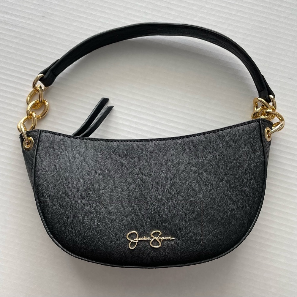 Jessica Simpson Black and Gold Mini Handbag